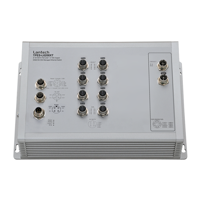 Lantech T(P)ES-L6208XT rugged PoE Ethernet switch